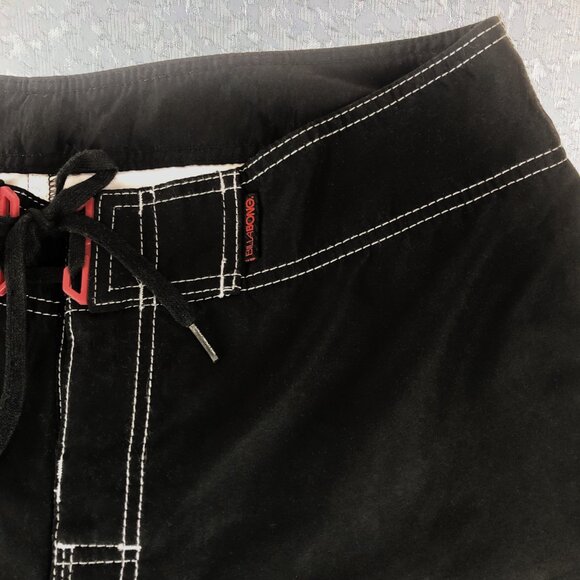 Billabong Men’s Black Boardshorts with Side Stripes of Red, White & Gray Size 38 - Picture 4 of 16